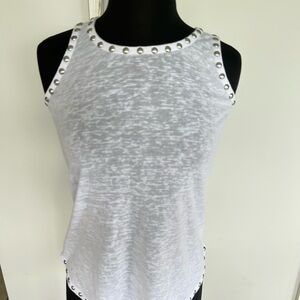 Crosby Gray Sleeveless Tank Top with Scoop Neckline